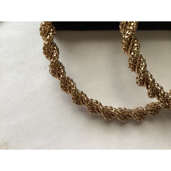 4007NIP Fashion Jewelry 3 1/2" Gold Twisted  Chunky Statement Rope Hoop Earrings - Picture 3 of 3